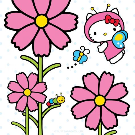 Hello Kitty Hello Kitty Butterfly, Hello Kitty Dear Daniel, Fan Image, Pink Kitty, Hello Kitty Wallpapers, Hello Kitty Beach, Picture Wallpaper, Pink Hello Kitty, First Day Of Spring