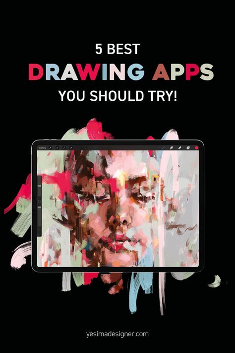 5 Best Drawing Apps for the iPad You Should try! #draw #learntodraw #apps Drawing Apps Ipad, Apps For Digital Art, Digital Drawing Apps, Graphic Design Workspace, Good Drawing Apps, Best Drawing Apps, Ipad Drawing App, Ipad Lettering Procreate, Digital Art Programs