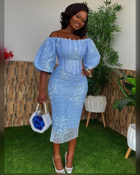 Pamdee_fashion on Instagram: "And we are SOLDOUT already 🙏🥰 All pieces gone🥰🙏" Sky Blue Lace Styles, Blue Lace Styles, Lace Short Gown Styles, Latest Lace Styles, Nigerian Lace Dress, Lace Dress Classy, Nigerian Lace Styles Dress, Chic Evening Dress, Nigerian Lace Styles