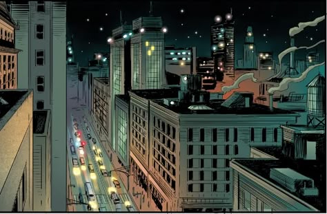 Comic Art Cityscape, Comic Book Cityscape, City Drawing Background, Comic City Background, Comic Background Aesthetic, Comics Example, Comic Landscape, Draw A City, Kyle Rayner Green Lantern