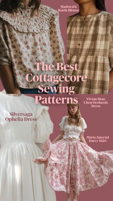 Sewing your own handmade items goes hand-in-hand with a cottagecore lifestyle, so it’s no surprise that lots of cottagecore sewing patterns have popped up. I’m here to help you sort the quality patterns from the huge range out there. #FestiveChallenge Cottagecore Sewing, Cottagecore Skirts, Sustainable Sewing, Cottagecore Lifestyle, Full Bust Adjustment, Dresses And Jackets, Gentle Style, Cottagecore Outfit, Cottagecore Dresses