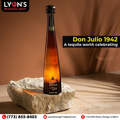 Elevate your tequila experience with Don Julio 1942. Shop now at #LyonsBeverageDepot and savor the exceptional taste. #donjulio #donjulio1942 #donjulio70 #donjuliotequila #donjuliotequila #donjuliolovers #mexicantequila #tequila #tequilajalisco Don Julio Tequila, Tequila, Lyon, Chicago, Shop Now