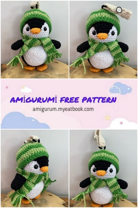 Free Crochet Pattern Penguin, Crochet Penguin Pattern Free, Penguin Amigurumi Free Pattern, Diy Crochet Ornaments, Crochet Penguin Pattern, Colorful Aquarium, Amigurumi Penguin, Crochet Baby Doll, Crochet Christmas Ornaments Free