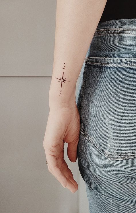 North Stars Tattoo, True North Tattoo, Universe Tattoos, North Star Tattoo, Sister Tats, North Star Tattoos, Sister Tat, 2 Tattoo, Universe Tattoo