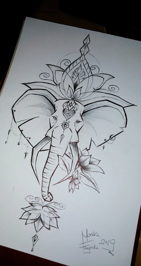 Elephant Art Drawing, Mandala Elephant Tattoo, Dotwork Tattoo Mandala, Tattoo Elephant, Elephant Mandala, Elephant Tattoo Design, Mandala Elephant, Kunst Tattoos, Tattoo Zeichnungen