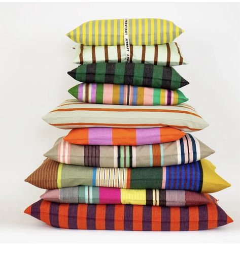 Striped Cushions, Deco Boheme, Textile Crafts, Curated Design, World Crafts, Striped Fabrics, Latin America, Soft Furnishings, Guatemala