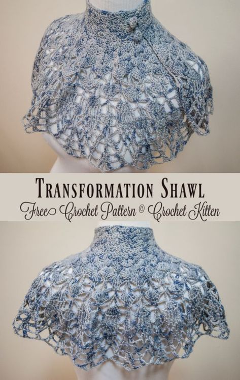 Transformation Shawl Crochet Free Pattern - Crochet & Knitting Alt Crochet Patterns Free, Crochet Circular Shawl, Crochet Lace Shawl Pattern Free, Victorian Crochet Patterns, Bridal Shawl Crochet, Nerdy Crochet, Lace Crochet Patterns, Victorian Crochet, Lace Crochet Pattern