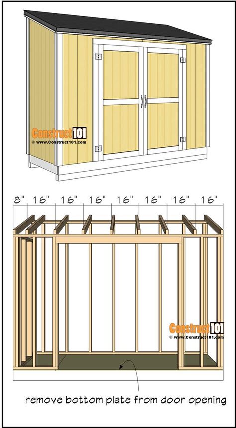 Backyard Lean To Shed, Wall Shed Ideas, Side House Shed Ideas, Lean To Shed Against Garage, 8x12 Lean To Shed, Building Sheds Diy, Small Outdoor Shed Diy, Shed Lean To Ideas, Shed Off Garage