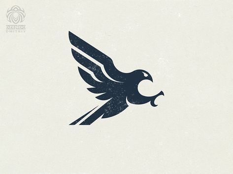 Falcon attack logo by Dmitriy Dzendo on Dribbble Eagle Icon, Eagle Artwork, Hawk Logo, Falcon Logo, Eagle Drawing, Pen Art Work, Eagle Art, Logo Luxury, Identity Design Logo