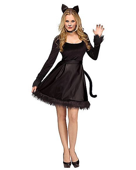 Adult Black Cat Costume - Spirithalloween.com Black Cat Halloween Costume, Black Cat Costumes, Cat Halloween Costume, Homemade Halloween Costumes, Cat Woman Costume, Last Minute Halloween Costumes, Creative Costumes, Halloween Costumes Makeup, Cat Costumes