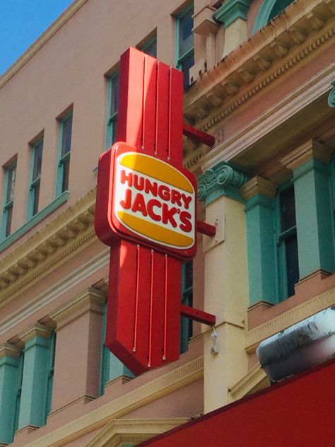 Hungry Jacks Aesthetic, Jacks Aesthetic, Hungry Jacks, Broadway Show Signs, Broadway Shows, Neon Signs, Neon, Australia