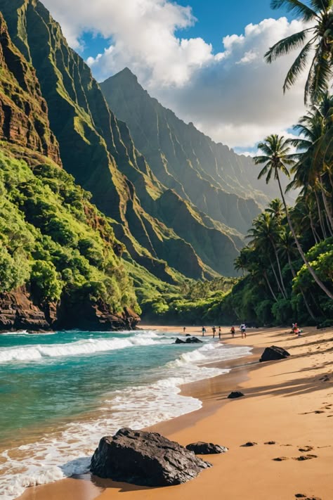 &#8220;Top 5 Outdoor Activities in Kauai: Adventure Awaits! 🌴&#8221; Best Surfing Destinations, Kauai Aesthetic, Hanalei Bay Kauai, Social Skills Activities For Kids, Hawaii Mountains, Social Skills Games, Hawaii Landscape, Island Aesthetic, Hawaii Kauai