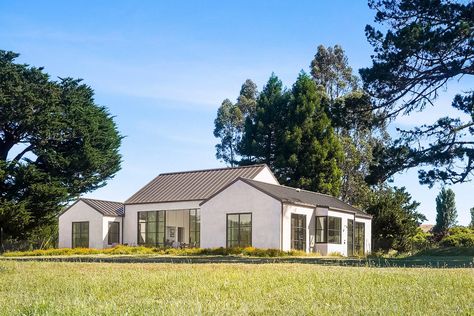 Coastal Ranch, Belgium Architecture, Steel Frame Doors, Gabled Roof, Residential Exterior, Midcentury House, Point Reyes, Living In San Francisco, Modern Ranch