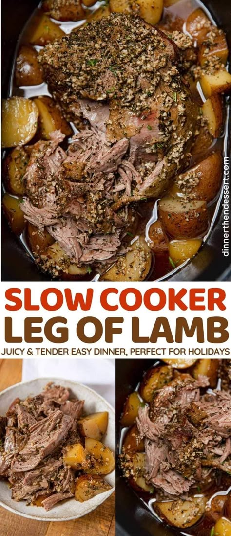 Boneless Lamb Leg Recipe Crockpot, Lamb Leg Crockpot Recipes, Leg Of Lamb Stew, Crockpot Lamb Leg, Lamb Leg Recipes Slow Cooker, Crock Pot Leg Of Lamb, Crockpot Lamb Roast, Lamb In Crockpot, Lamb Crockpot Recipes