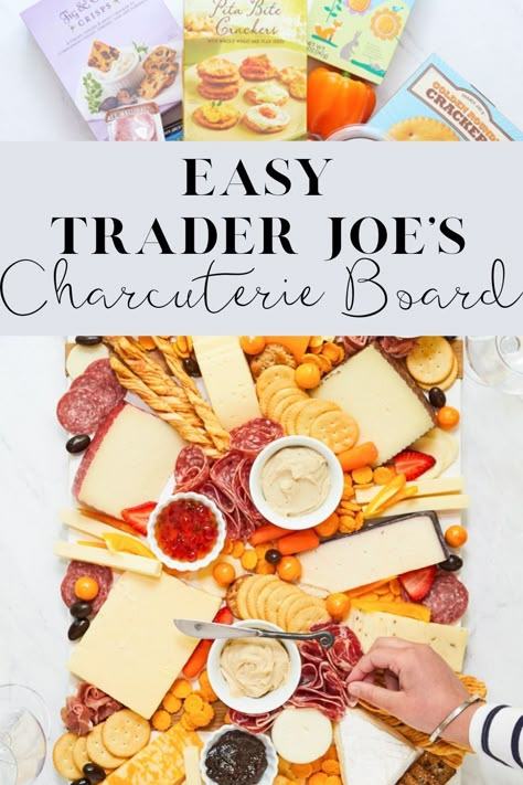 Trader Joe’s Charcuterie Board List, Trader Joes Charcuterie Board $25, Charcuterie Shopping List, Trader Joes Cheese, Cheese Party Trays, Trader Joes Appetizers, Cheese List, Dessert Charcuterie Board Ideas, Salad Steak