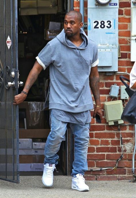 Fear of God line Nike Air Max Outfit, White Air Max 90, Air Max 90 Outfit, Kanye Style, Kanye West Sweatshirt, Air Max Outfit, Celebrity Sneakers, Kanye Fashion, Kanye West Style