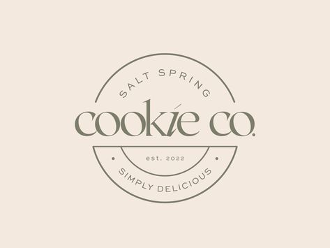 Salt Spring Cookie Co - Logo Design & Branding by Merdene Design Studio Creative Business Logo Ideas, Cookie Business Logo Ideas, Cookie Shop Logo Design, Cookie Company Logo, Cookies Logo Ideas, Logo For Cookies Business, Cookie Business Logo, Cookies Logo Design, Cookie Logo Design Ideas Aesthetic