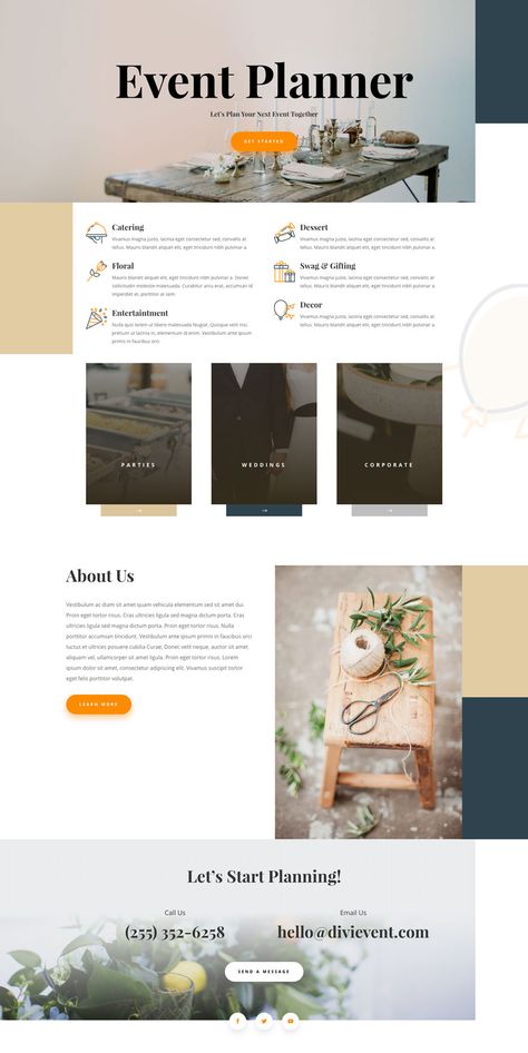 Event Planner Website Design, Event Planner Website, Event Planning Brochure, Event Planers, Event Planning Portfolio, Planner Website, Event Planning Branding, Event Brochure, Event Planning Website