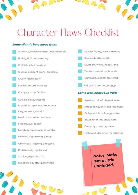 Character Flaws—The Traits You Totally Don't See in Yourself Writing Characters Personality Types, Character Writing Tips, Personality Inspiration, Fictional Languages, Fatal Flaws, Character Questions, Author Dreams, Character Motivation, Study Timetable Ideas