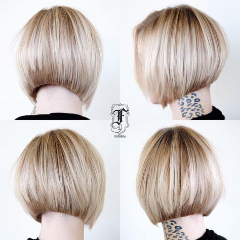 Blonde Graduated Bob Blonde Graduated Bob, Short Graduated Bob, Birthday Pug, Graduated Bob Hairstyles, Graduated Bob Haircuts, Graduated Bob, Layered Bob Short, Bob Hairstyles For Thick, Naturally Curly Bob