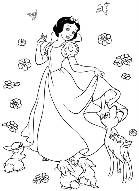 Snow White Coloring Pages - Best Coloring Pages For Kids Princess Coloring Pages For Kids, Snow White Pictures, Snow White Coloring Pages, Elsa Coloring Pages, Disney Princess Colors, Disney Princess Coloring Pages, Snow White Disney, Drawing Hands, Princess Coloring Pages