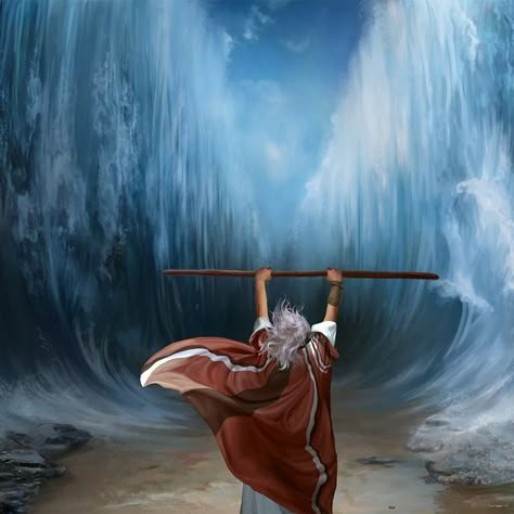 Deserve Happiness, Parting The Red Sea, Bible Illustrations, Bible Images, Bible Characters, Bible Pictures, Prophetic Art, Ayat Alkitab, Bible History