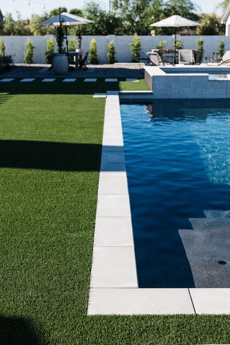 For #theODLhouse pavers and pool coping, Kristen Forgione partnered with Acker Stone! Kristen used Acker-Stone’s 6"x9" Antique Kobble in Pewter and laid them horizontally on her back patio, primary suite patio, driveway, and guest room patio. For the pool coping, she used their Palazzo Coping to give her pool a Hamptons, East Coast feel. Visit Acker-Stone at www.ackerstone.com. Contact by phone: (951)674-0047, by email: info@ackerstone.com Stone Around Pool, Kristen Forgione, Outdoor Pool Furniture, Barn Pool, Patio Driveway, Pool Pavers, Large Backyard Landscaping, Travertine Pool, Dream Backyard Pool