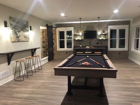 Pool Table Rooms, Basement Rec Room Ideas, Pool Room Ideas, Game Room With Pool Table, Table Installation, Billiards Room Decor, Room With Pool Table, Rec Room Ideas, Snooker Room