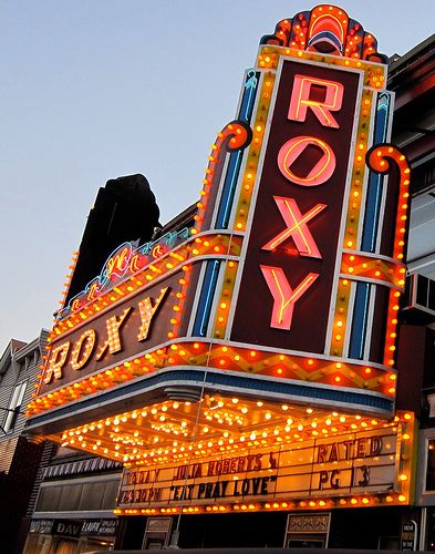 Roxy Theatre Closeup Northampton PA | Flickr - Photo Sharing! Theater Signage, Home Theater Curtains, Theatre Marquee, Annie Jr, Roxy Theater, Old Neon Signs, Movie Marquee, Theatre Curtains, Theatre Sign