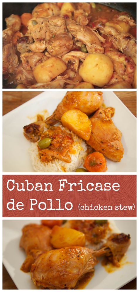 Cuban Stewed Chicken, Chicken Fricasse Recipe, Culinary Dropout, Cuban Chicken, Latin Dishes, Me When She, Chicken Fricassee, Cuban Dishes, Bone In Chicken