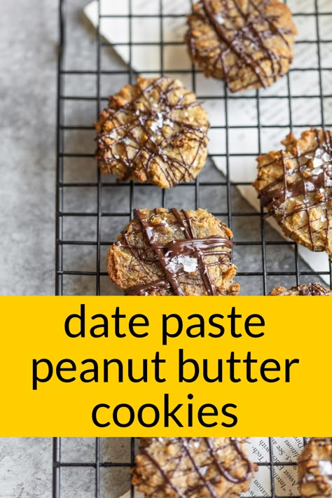 Date Peanut Butter Cookies, Date Sugar Recipes, Peanut Butter Cookies Healthy, Cooking With Dates, Date Paste Recipes, Vegan Cookie Recipe, Pb Recipes, Healthy Vegan Cookies, What Is Healthy Food