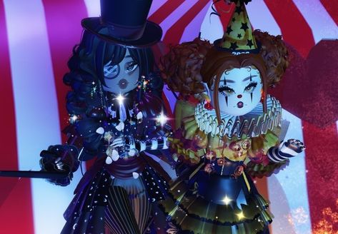 Royal High Couple Outfits, Royal High Demon Outfits, Royal High Birthday Party Outfit, Clowning Around Royale High, Clown Outfit Royale High, Royale High Birthday Party, Halloween Royal High Outfits, Royale High Couple Outfits, Royale High Matching Fits