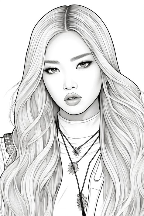 Free Coloring Page of Beautiful Kpop Stars for Adults and Kids – Bujo Art Shop Bujo Art, People Coloring Pages, Color Drawing Art, Adult Coloring Designs, Detailed Coloring Pages, Color Drawing, Superhero Wallpaper, Kids Coloring Pages, Coloring Pages For Girls