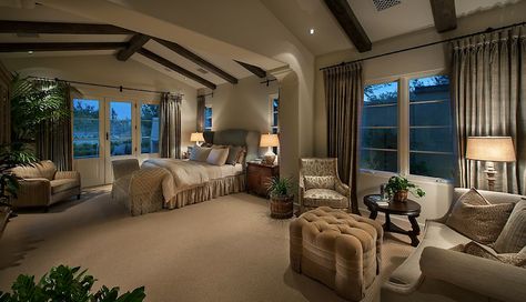 Would love a sitting area in our MB - think every Master should have this "down time" spot. Southwest Style Home, Master Suite Remodel, Master Suite Bedroom, Modern Home Decor Bedroom, Luxurious Interior Design, Master Room, Dream House Rooms, Dream House Interior, Remodel Bedroom