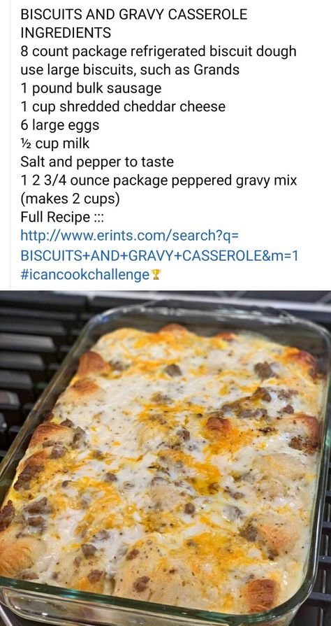 Best Biscuits And Gravy, Breakfast Recipies, Best Breakfast Casserole, Breakfast Casserole Easy, Breakfast Bites, Breakfast Recipes Casserole, Breakfast Items, Easy Casserole Recipes, Breakfast Brunch Recipes