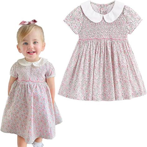 Girls Outfits Summer, Toddler Easter Dress, Toddler Girls Outfits, Sewing Ruffles, Smocked Baby Girl Dresses, Easter Dress Toddler, Summer Casual Dresses, Toddler Girl Outfits Summer, Toddler Princess Dress