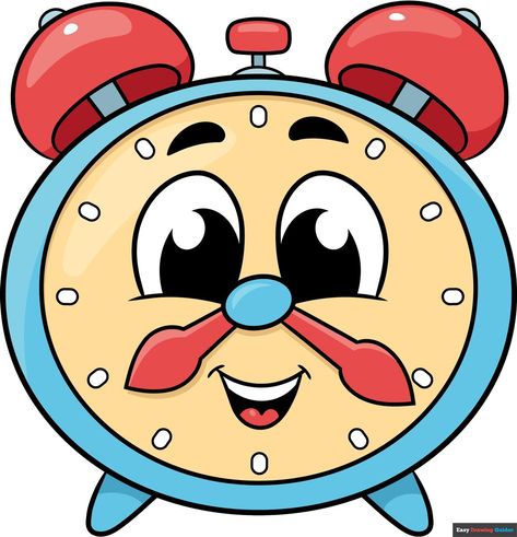 Learn How to Draw a Cartoon Clock: Easy Step-by-Step Drawing Tutorial for Kids and Beginners. See the full tutorial at https://easydrawingguides.com/how-to-draw-a-cartoon-clock/ . Robot Crafts, Cartoon Clock, New Drawing Ideas, Clock Drawing, Clock Drawings, Robot Craft, Drawing Steps, Popular Cartoon Characters, Castle Drawing