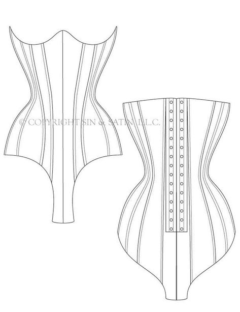 Technical Flats, Bodysuit Pattern, Authentic Corsets, Flat Drawings, Corset Sewing Pattern, Flat Pattern, Corset Pattern, Corset Waist, Corset Fashion