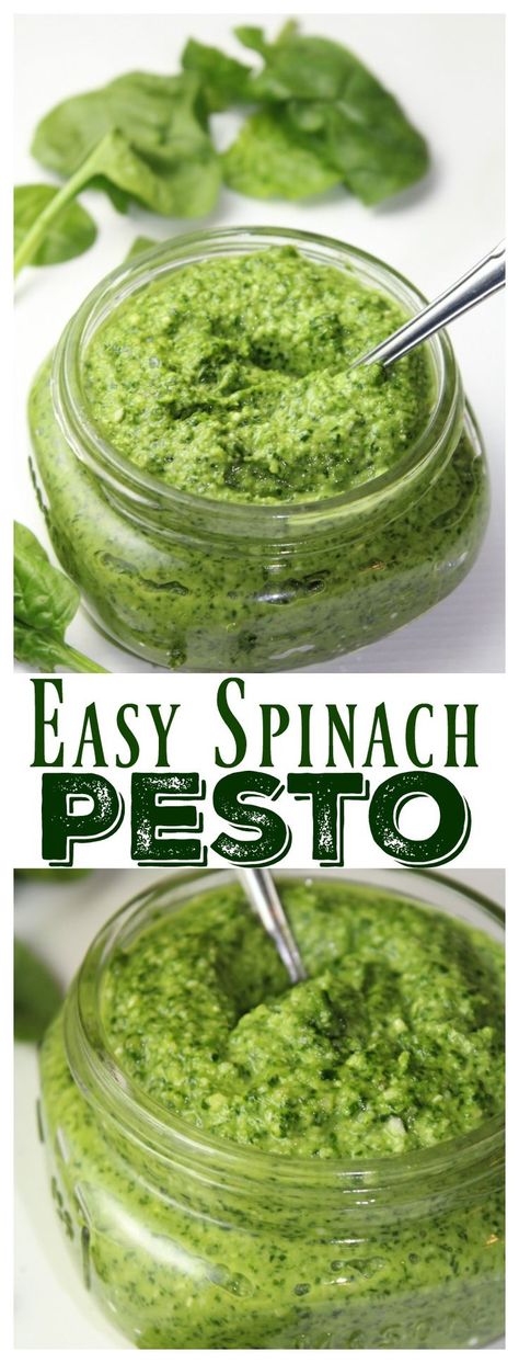 Spinach Pesto Recipe, Spinach Pesto, Sauce Pesto, Homemade Pesto, Spinach Recipes, Pesto Recipe, Pesto Sauce, Easy Peasy, Whole 30