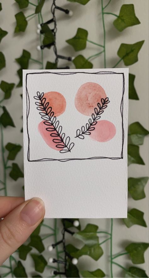 Polaroid, drawing, watercolour, boho, bohemian, aesthetic Polaroid Picture Drawing, Aesthetic Easy Drawings, Mini Polaroid Painting, Polaroid Drawing Ideas, Polaroid Drawing, Poloroid Pictures Ideas, Polaroid Painting, Mini Polaroid, Handmade Bookmarks Diy