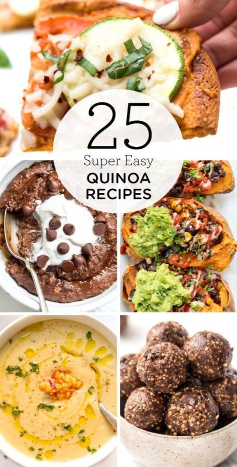 Short on time, but still want to feed your family something healthy? These 25 easy quinoa recipes have you covered for whole-grain breakfasts, dinner, snacks, and desserts!One of my favorite things about quinoa is how easy it is to prepare. We've made our fair share of recipes together,... Quick Quinoa Recipes, Quinoa Recipes For Kids, Apple Cinnamon Quinoa Breakfast, Quinoa Dinner Recipes, Quinoa Breakfast Recipes, Apple Cinnamon Quinoa, Quinoa Breakfast Bake, Easy Quinoa Recipes, Overnight Quinoa