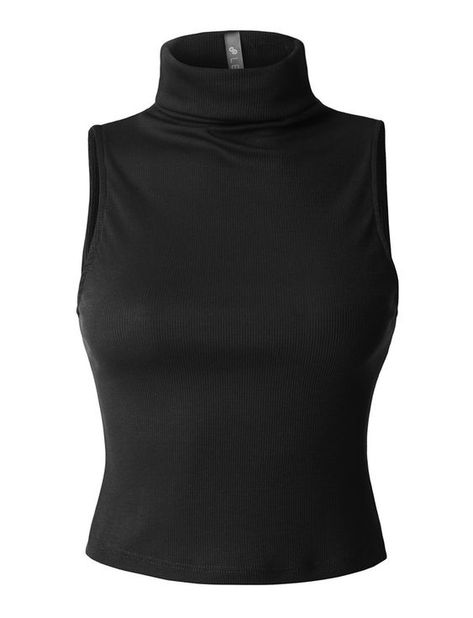 Turtle Neck Sleeveless Top, How To Have Style, Ribbed Turtleneck Top, Sleeveless Turtleneck Top, Badass Outfit, Womens Sleeveless Tops, Sleeveless Turtleneck, Womens Turtleneck, Turtleneck Top