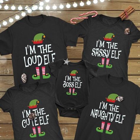 Family Matching Christmas Elf Pajama Shirts Christmas Shirts Vinyl, Christmas Outfit Ideas For Family, Pajamas Summer, Christmas Pj, Christmas Jammies, Matching Christmas Shirts, Matching Christmas Pajamas, Summer Christmas, Christmas T Shirt Design