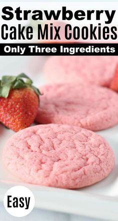 Strawberry Cake Mix Recipes, Strawberry Cake Cookies, Stylish Cravings, Recipes On The Grill, Strawberry Cake Mix Cookies, Strawberry Cake Easy, Cake Box Cookies, Slow Cooker Ideas, Cake Mix Cookie