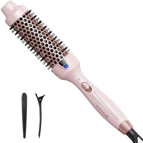 Amazon.com: Wavytalk Thermal Brush, 1 1/2 Inch Ionic Heated Round Brush Creates Blowout Look, Thermal Round Brush Makes Hair Shinier & Smoother, Dual Voltage, Easy to Use (Pink) : Beauty & Personal Care Heated Round Brush, Blowout Look, Thermal Brush, Short Hair Up, Curling Brush, Hair Care Tools, Romantic Curls, Long Lasting Curls, Round Brush