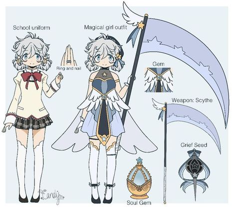 Madoka Magica Inspired Outfits, Madoka Magica Character Design, Madoka Magica All Characters, Magica Record Characters, Madoka Magica Uniform, Madoka Magica Oc Witch, Madoka Magica Base Oc, Madoka Magica Base, Madoka Magica Witches Design