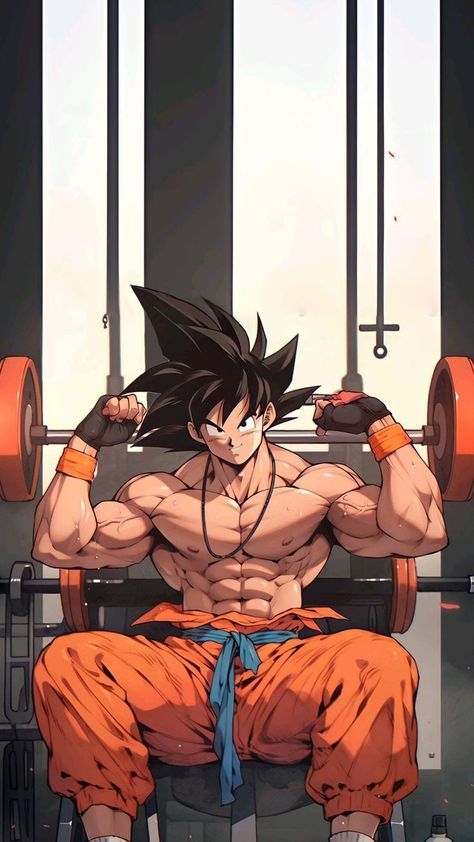 Anime Bodybuilder Wallpaper, Goku Working Out, Goku Bodybuilding Wallpaper, Goku Gym Wallpaper, Dragon Ball Z Wallpapers 4k, Goku Physique, Dbz Wallpapers 4k, Anime Gym Wallpaper, Vegeta Wallpapers 4k