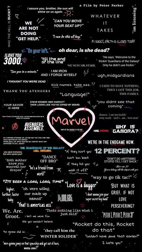 Avengers A Wallpaper, Fandom Aesthetic Wallpaper, Marvel Music Wallpaper, Marvel Aesthetic Logo, Avengers Collage Wallpaper, Marvel Spotify Playlist, Wallpaper Backgrounds Marvel, Inspirational Marvel Quotes, Marvel Typography