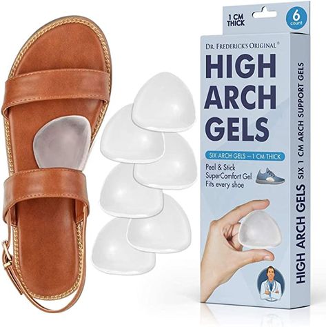 Amazon.com: Dr. Frederick's Original High Arch Gels - Arch Support Insoles - 6Pcs - Arch Support Inserts for Women & Men - High Arch Foot Pain Relief - Can be Worn with Shoes - Better Than Foot Brace : Health & Household High Arch Foot, Arch Support Inserts, Arch Support Sandals, Arch Support Shoes, Foot Pain Relief, Pieces Men, Shoe Inserts, Foot Pain, Dress Shoes Womens