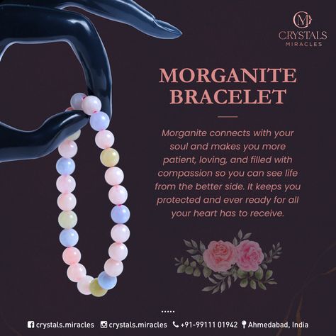 🌸Introducing our Newest Addition to the Crystal Family - the Gorgeous Morganite Crystal Bracelet! 🌸 💎Radiating a Gentle and Soothing Energy, this Delicate Bracelet is Perfect for those Seeking Emotional Healing and Balance. 💎Crafted from high-quality Morganite Crystals, this Bracelet offers a wide range of benefits, including: 1️⃣ Calming and Reducing Stress Levels 2️⃣ Encouraging Forgiveness and Compassion 3️⃣ Enhancing Self-Love and Confidence 4️⃣ Promoting Spiritual Growth and Intuition 5 Morganite Crystal Meaning, Morganite Bracelet, Morganite Crystal, Occult Science, Crystal Therapy, Crystals Jewelry, Handmade Jewelry Tutorials, Crystal Meanings, My Vision Board